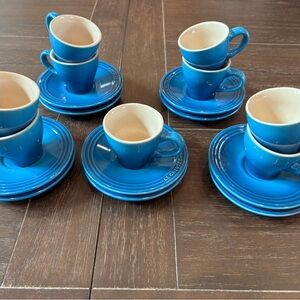 Le Creuset Blue Espresso Cup and Saucer Set